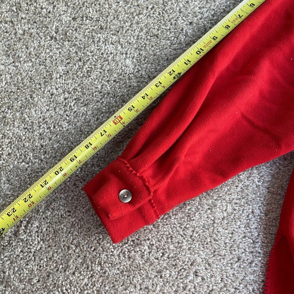 Vintage Disney Winnie The Pooh Tunic Womens XL Red Fleece Button Up Shirt Top - Picture 8 of 9